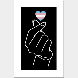 Transgender Pride Flag Korean Love Sign Posters and Art